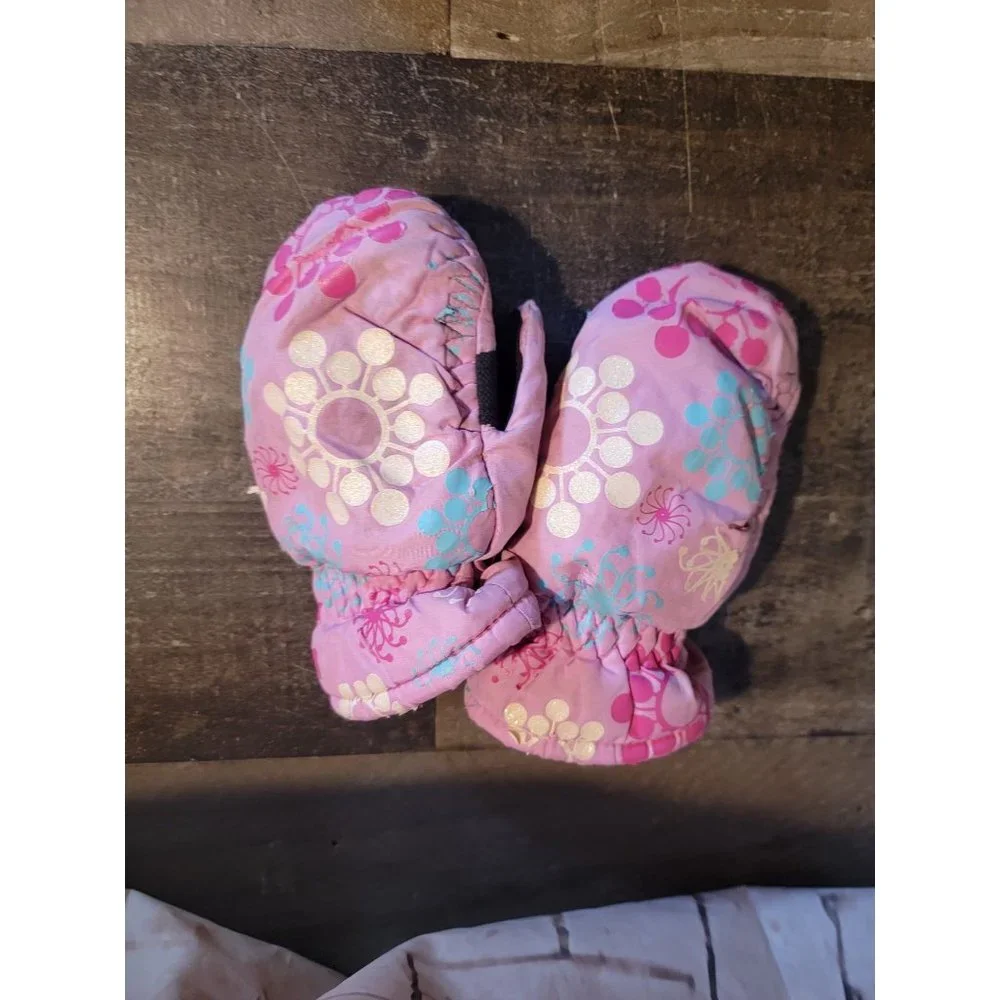 3m thinsulate gloves youth pink‎ snowflake